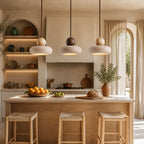 Suspension Luminaire Vintage Travertin – Finition Bois