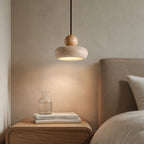 Suspension Luminaire Vintage Travertin – Finition Bois