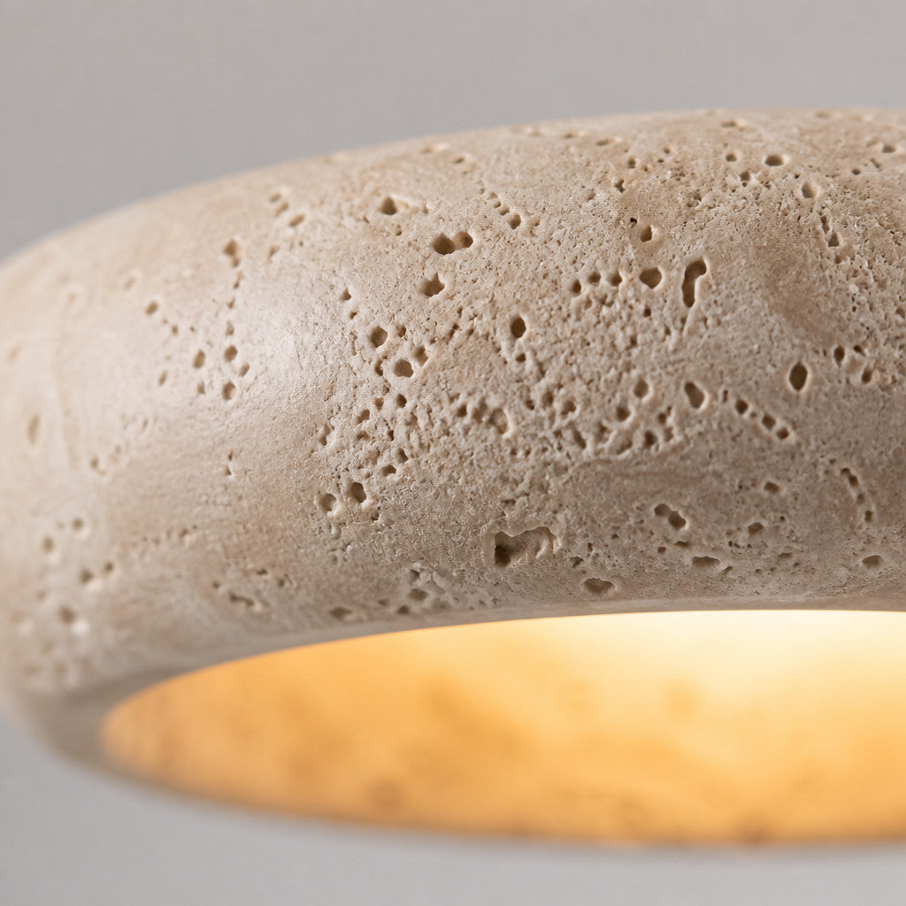 Suspension Luminaire Vintage Travertin – Finition Bois