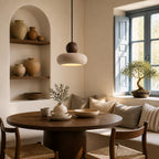 Suspension Luminaire Vintage Travertin – Finition Bois