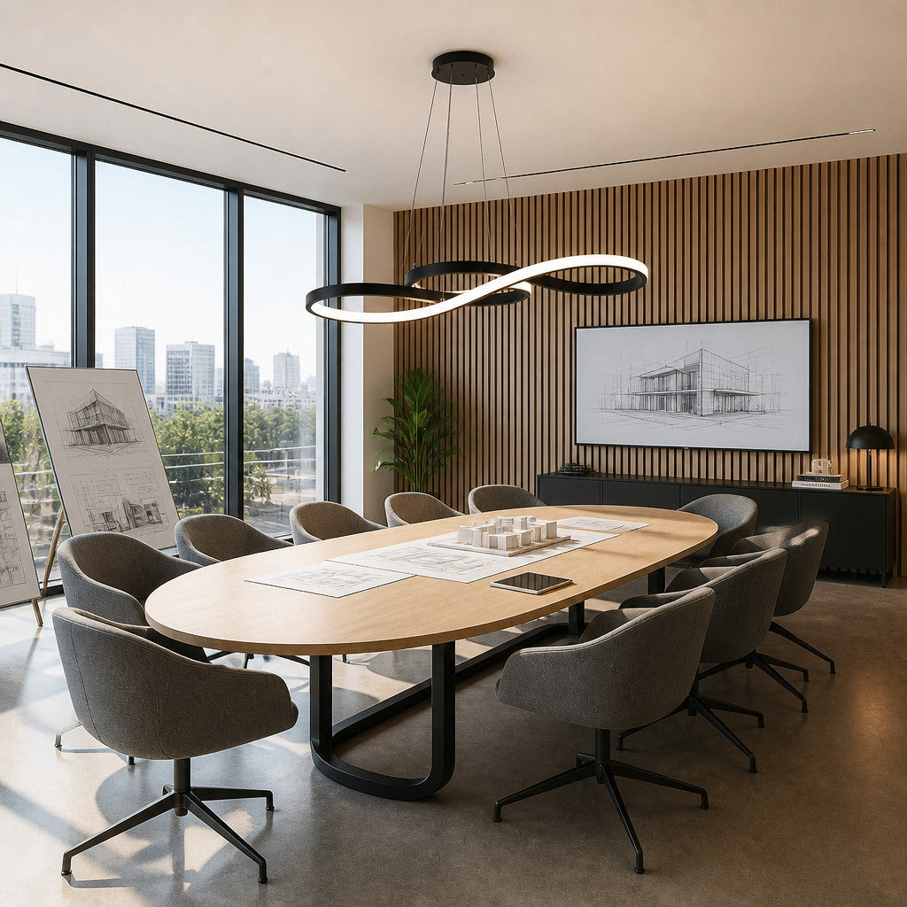 Suspension LED Design Ruban Infini – Variable avec Télécommande
