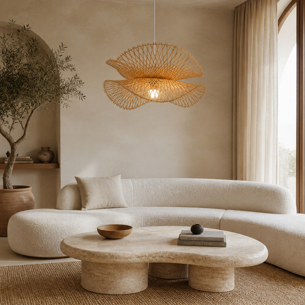 Suspension Luminaire Bambou Design Japonais – Forme Rayonnante