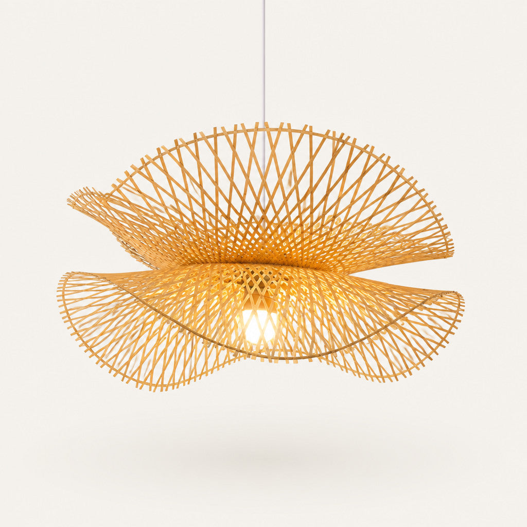 Suspension Luminaire Bambou Design Japonais – Forme Rayonnante