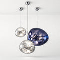 Suspension Luminaire Boule Verre Soufflé Effet Marbré – LED