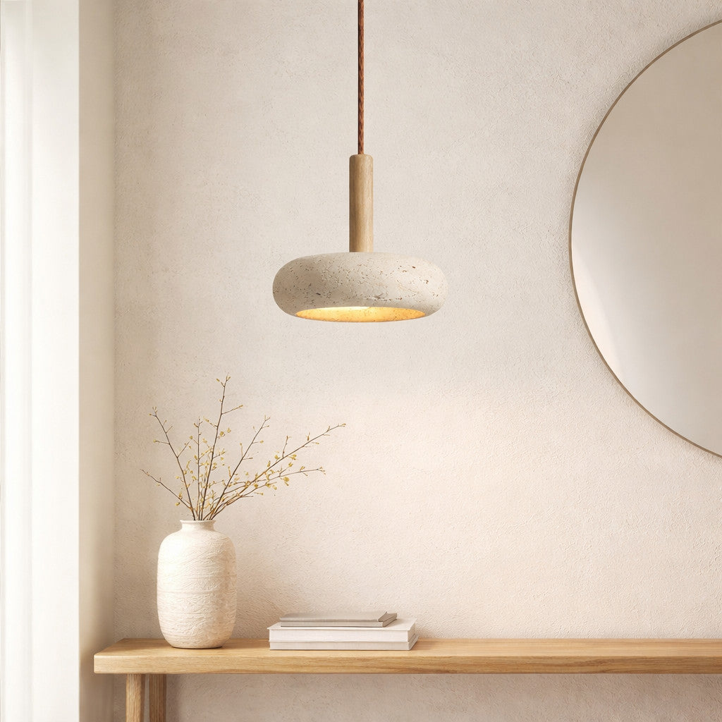 Suspension Luminaire Design Effet Pierre – LED Incluse