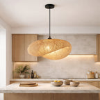 Suspension Luminaire Rotin Ovale Fait Main – Sans Ampoule