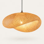 Suspension Luminaire Rotin Ovale Fait Main – Sans Ampoule