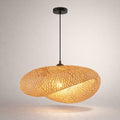 Suspension Luminaire Rotin Ovale Fait Main – Sans Ampoule