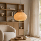 Suspension Luminaire Rotin Style Vintage