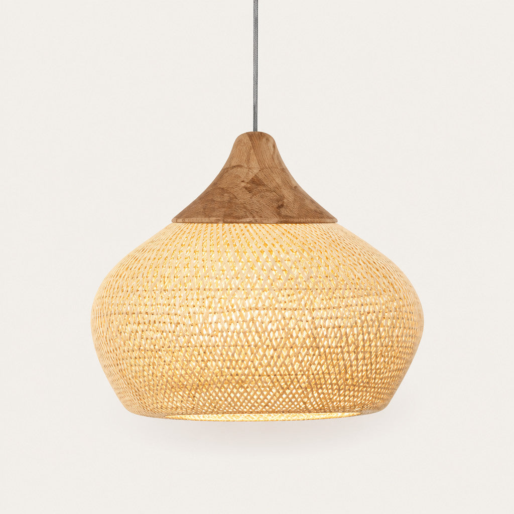 Suspension Luminaire Rotin Style Vintage