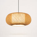 Suspension Luminaire Rotin Tambour Fait Main