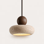 Suspension Luminaire Vintage Travertin – Finition Bois