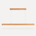 Suspension linéaire LED en bois naturel design