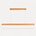 Suspension linéaire LED en bois naturel design