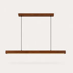 Suspension linéaire LED en bois naturel design