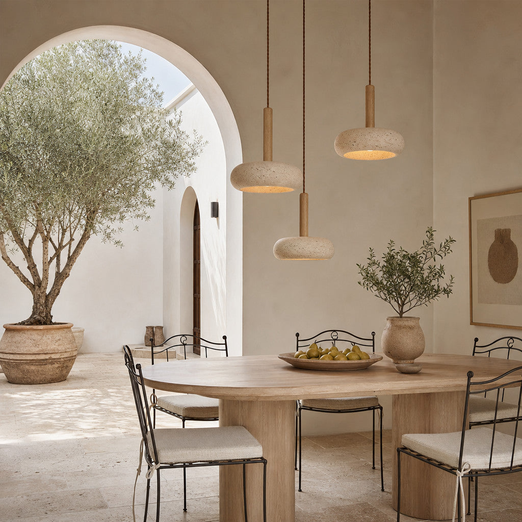 Suspension Luminaire Design Effet Pierre – LED Incluse