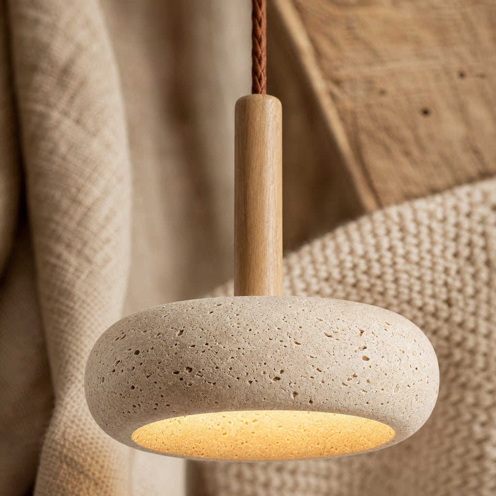 Suspension Luminaire Design Effet Pierre – LED Incluse