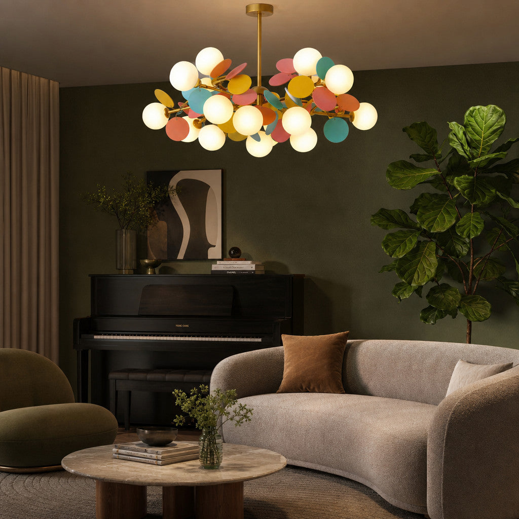 Lustre Suspension Multi-Branches Design Confettis – Sans Ampoule