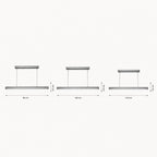 Suspension linéaire LED en bois naturel design