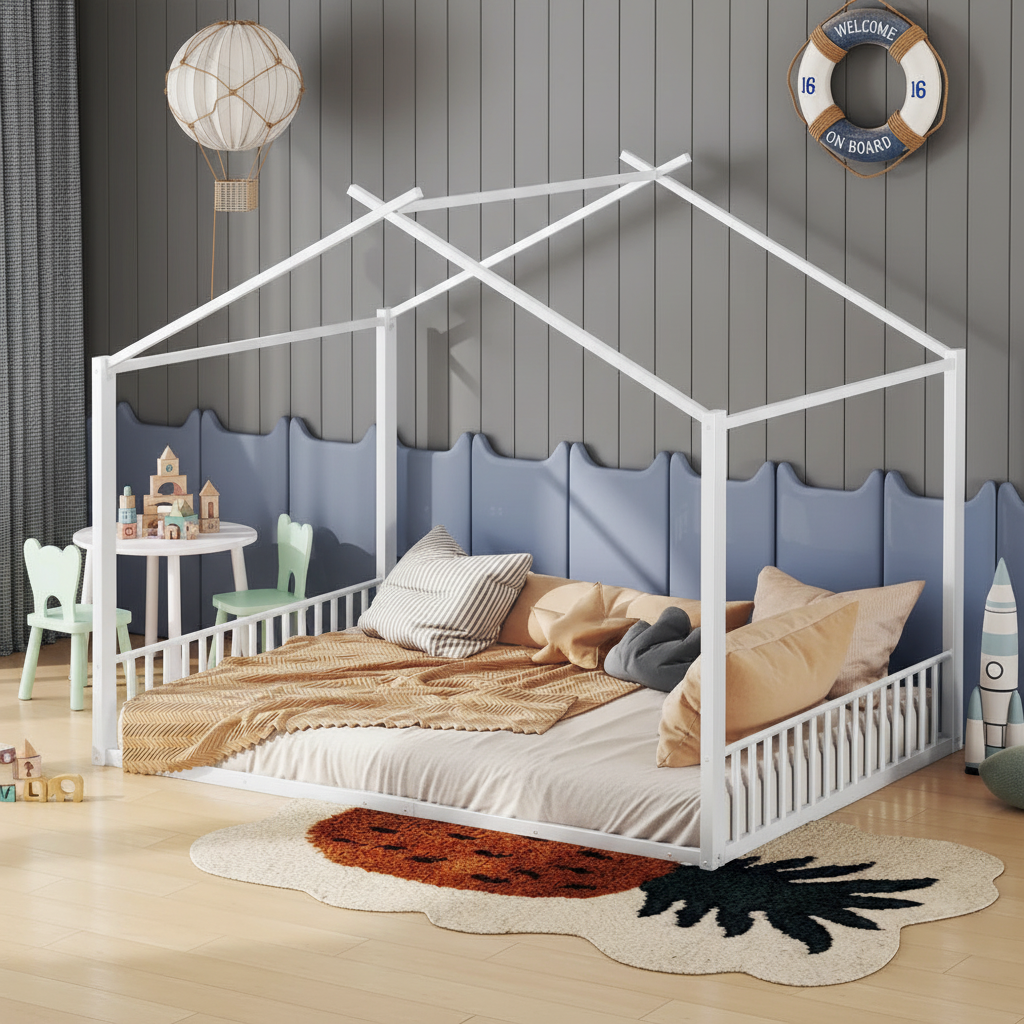 Lit Milo chambre contemporaine grise