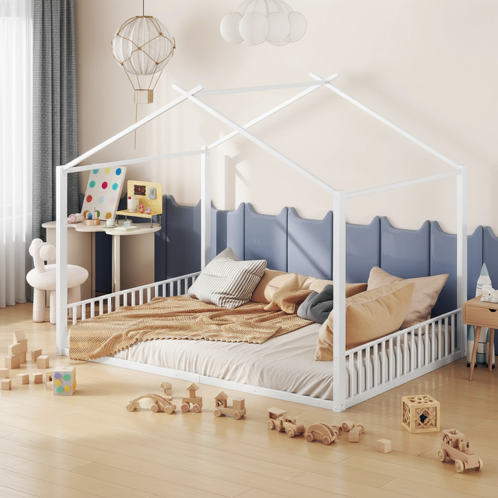 Lit Milo métal blanc ambiance scandinave