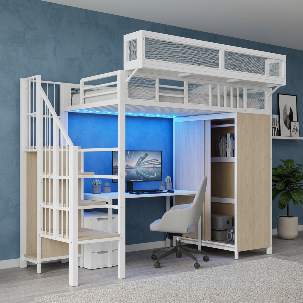 Lit Orion chambre contemporaine bleue