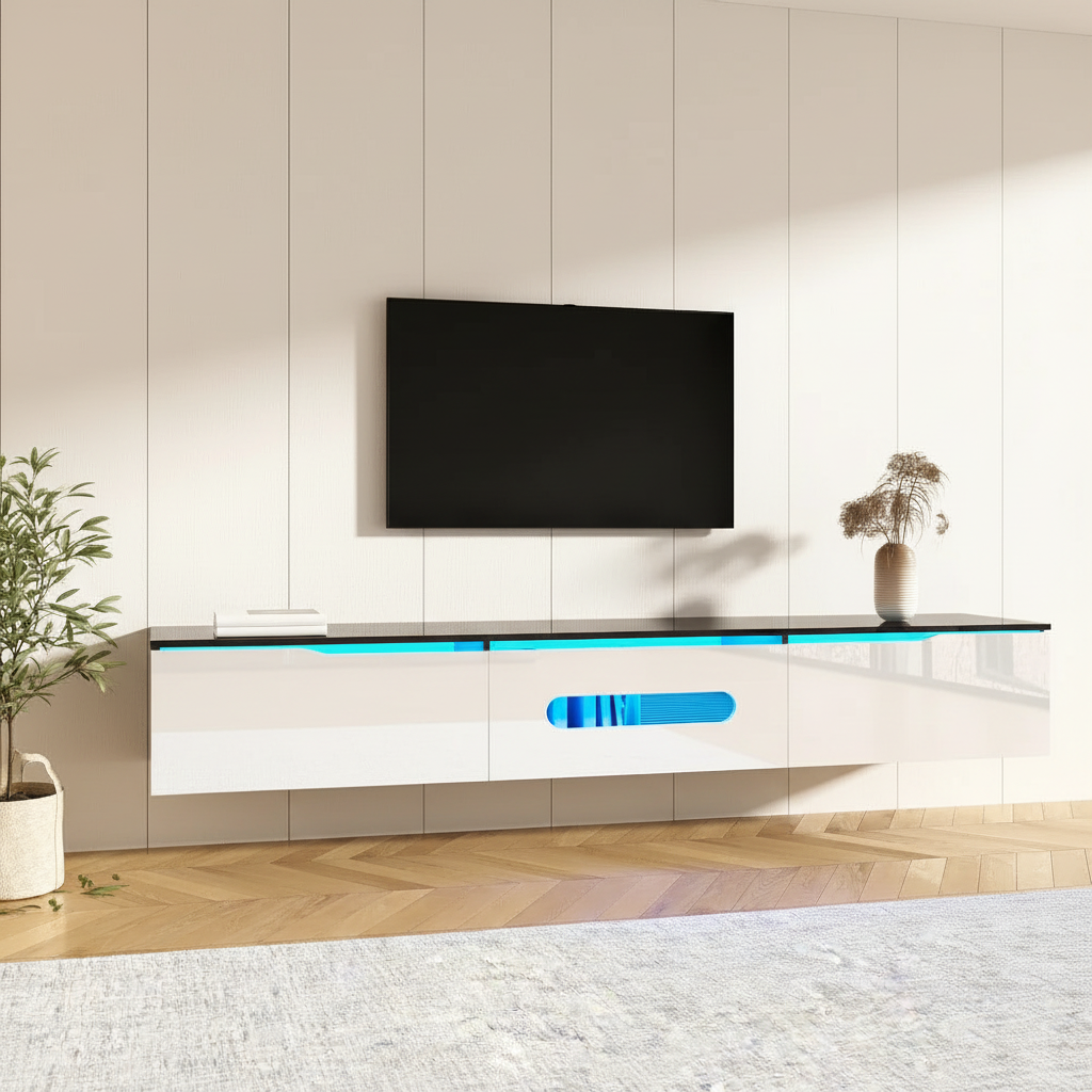 Meuble TV NOVA blanc et noir ambiance scandinave
